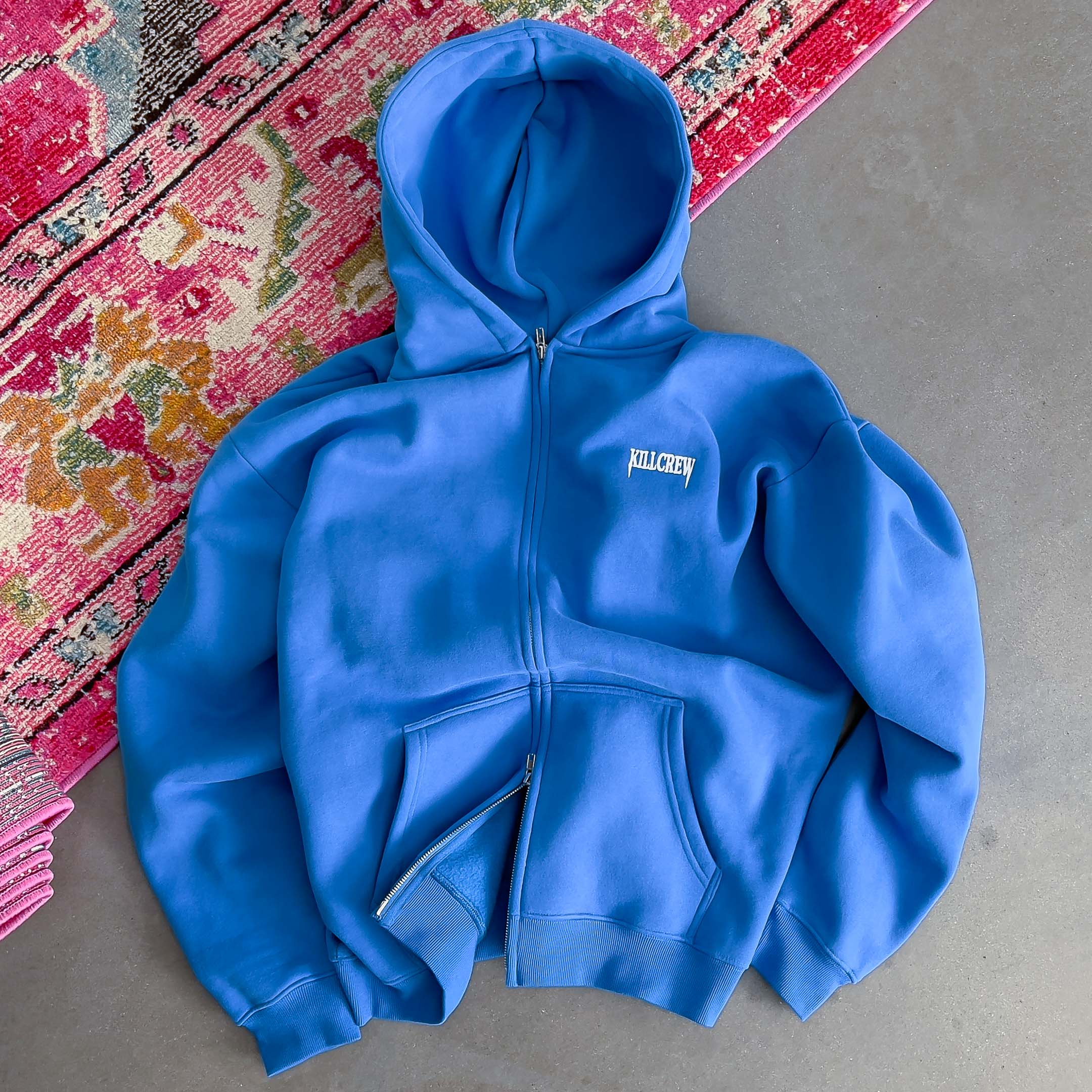 OVERSIZED LUX "SIMPLE" ZIP UP - BLUE