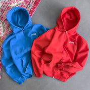 OVERSIZED LUX "SIMPLE" ZIP UP - BLUE