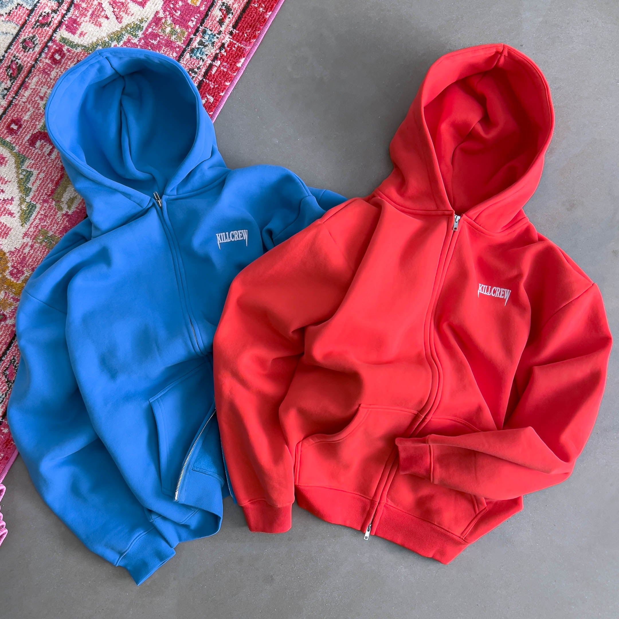 OVERSIZED LUX "SIMPLE" ZIP UP - BLUE