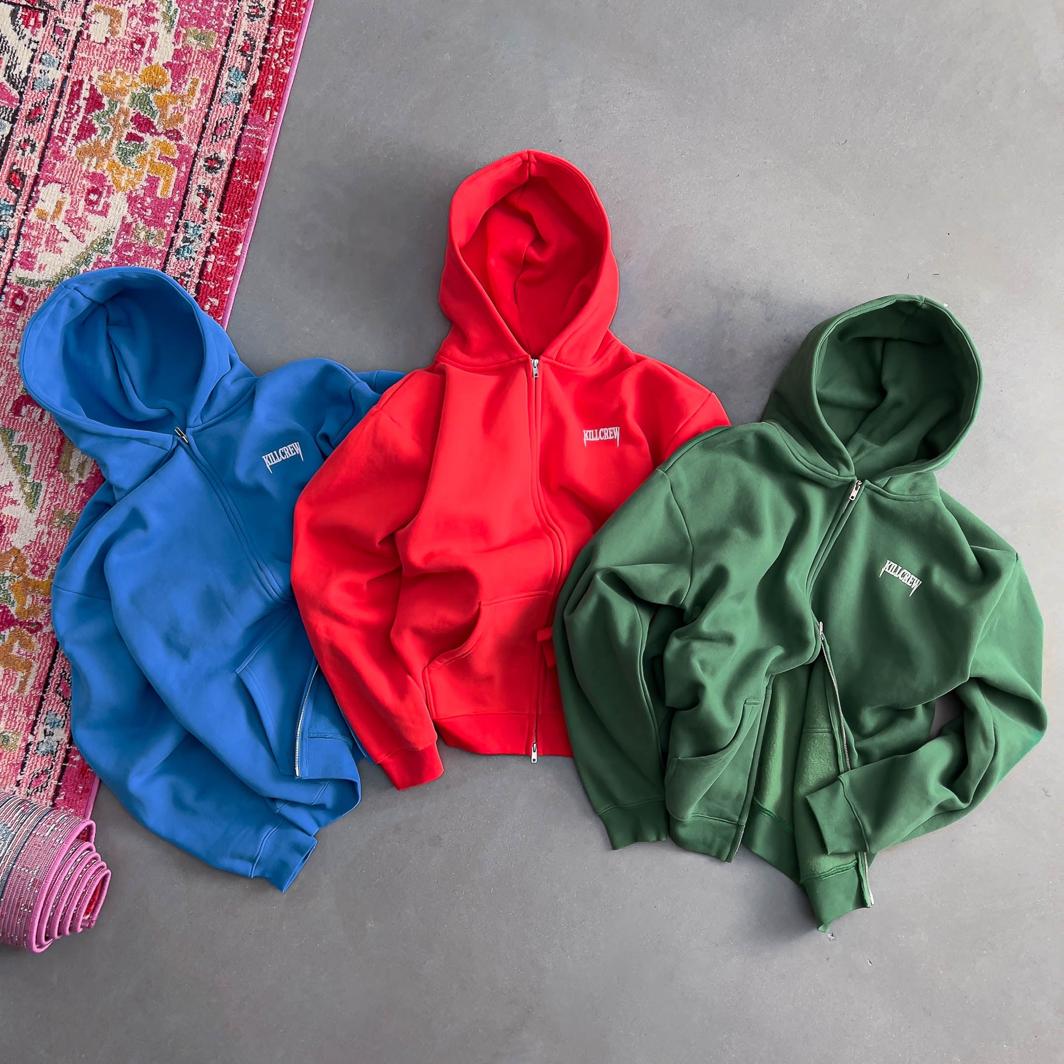 OVERSIZED LUX "SIMPLE" ZIP UP - GREEN