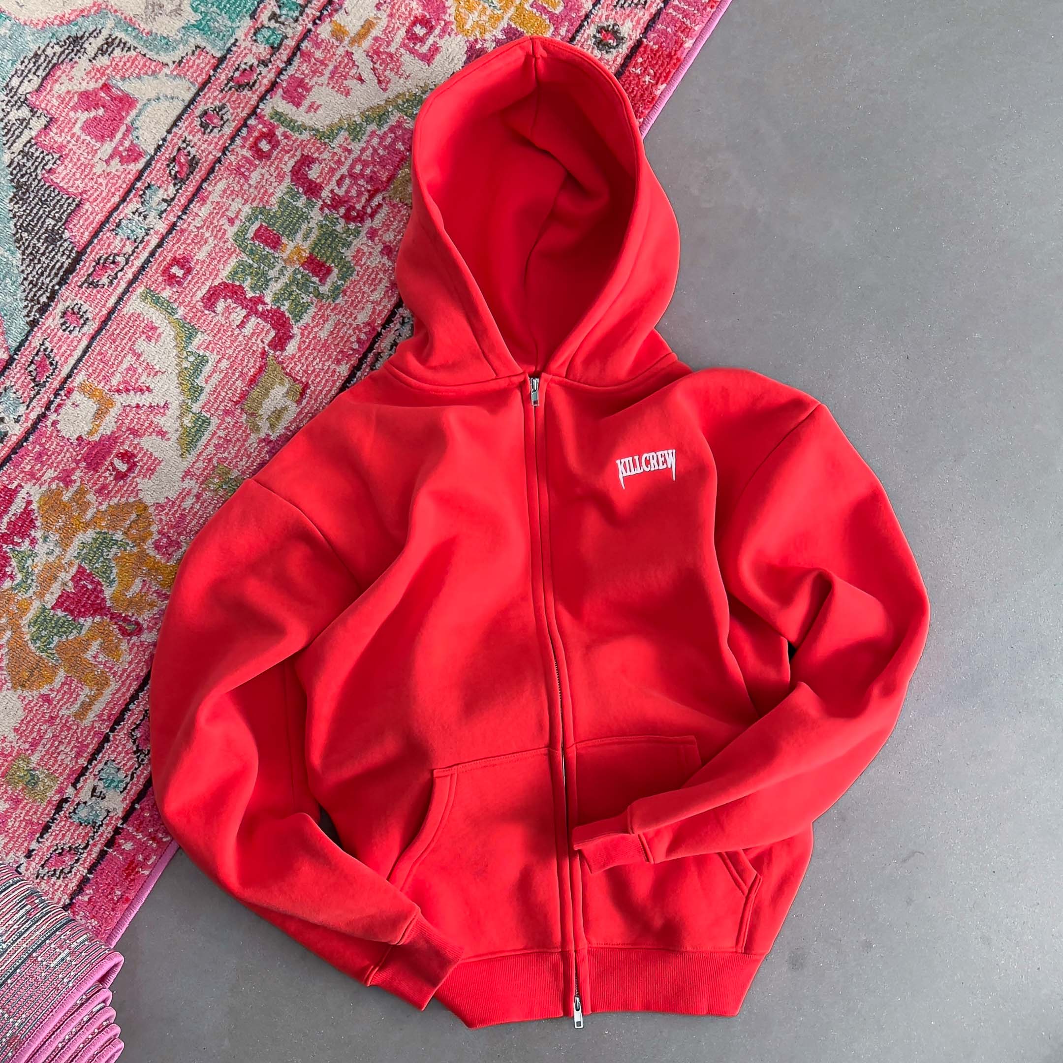 OVERSIZED LUX "SIMPLE" ZIP UP - RED