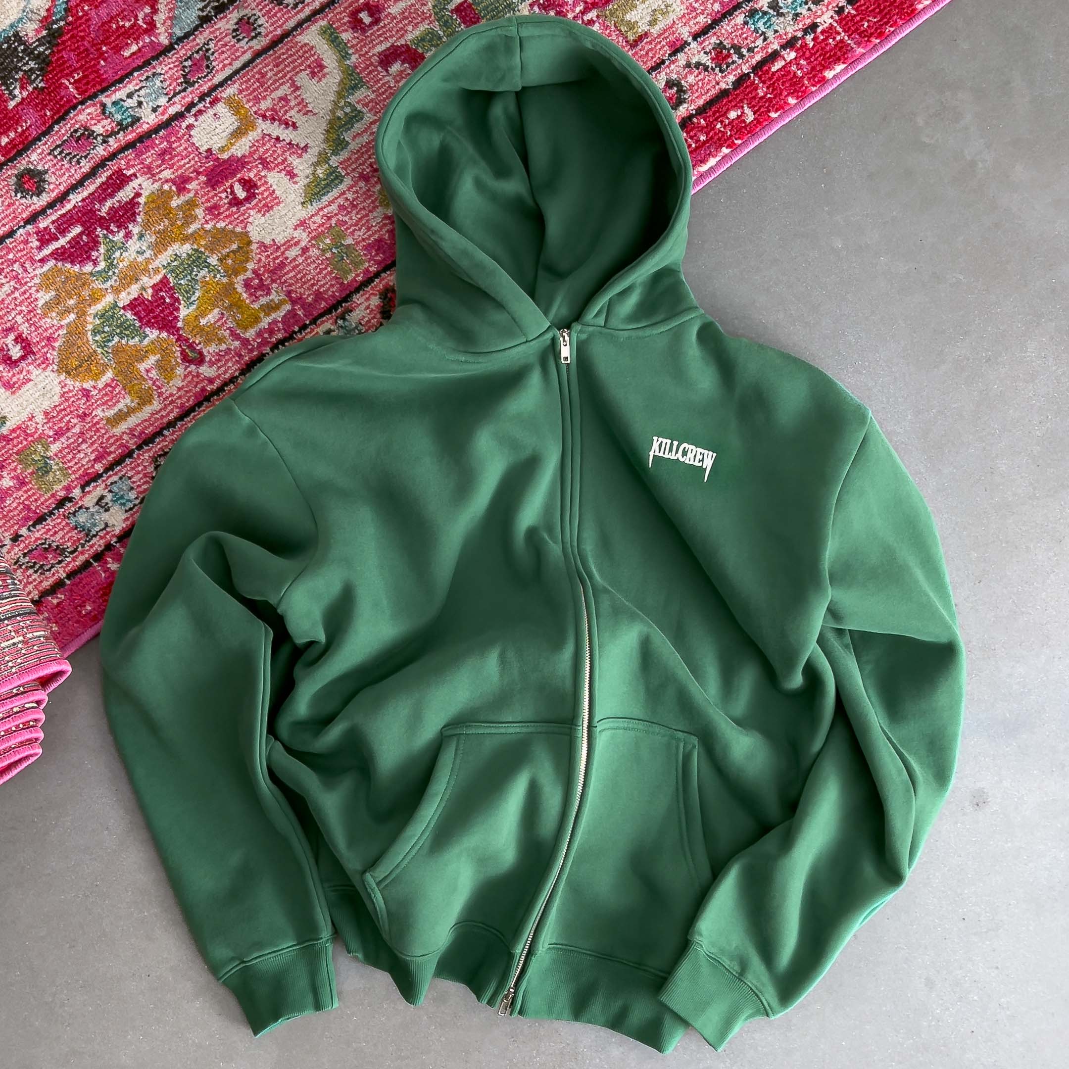 OVERSIZED LUX "SIMPLE" ZIP UP - GREEN