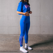 FLAME LEGGINGS - BLUE / PINK