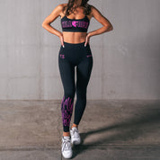 FLAME LEGGINGS - BLACK / PINK