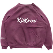 OVERSIZED LUX "SCRIPT" CREW NECK - BURGUNDY / WHITE