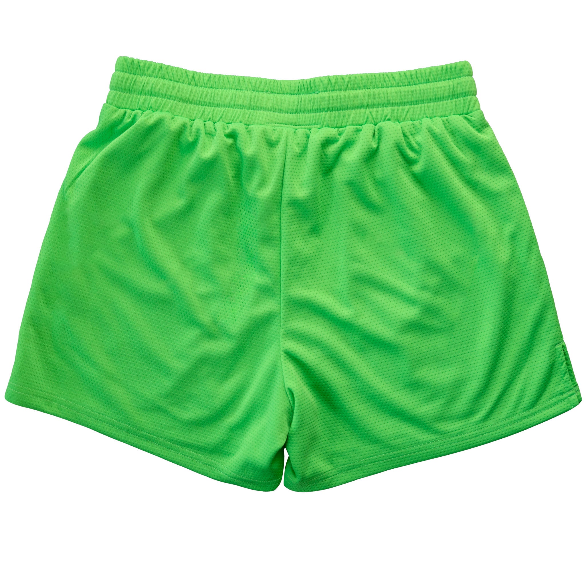 MUAY THAI SHORTS (MID THIGH CUT) - HIGHLIGHTER GREEN