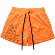 MUAY THAI SHORTS (MID THIGH CUT) - HIGHLIGHTER ORANGE