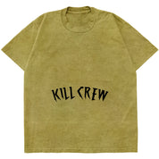 OVERSIZED LUX ACID WASH T-SHIRT - OLIVE / BLACK