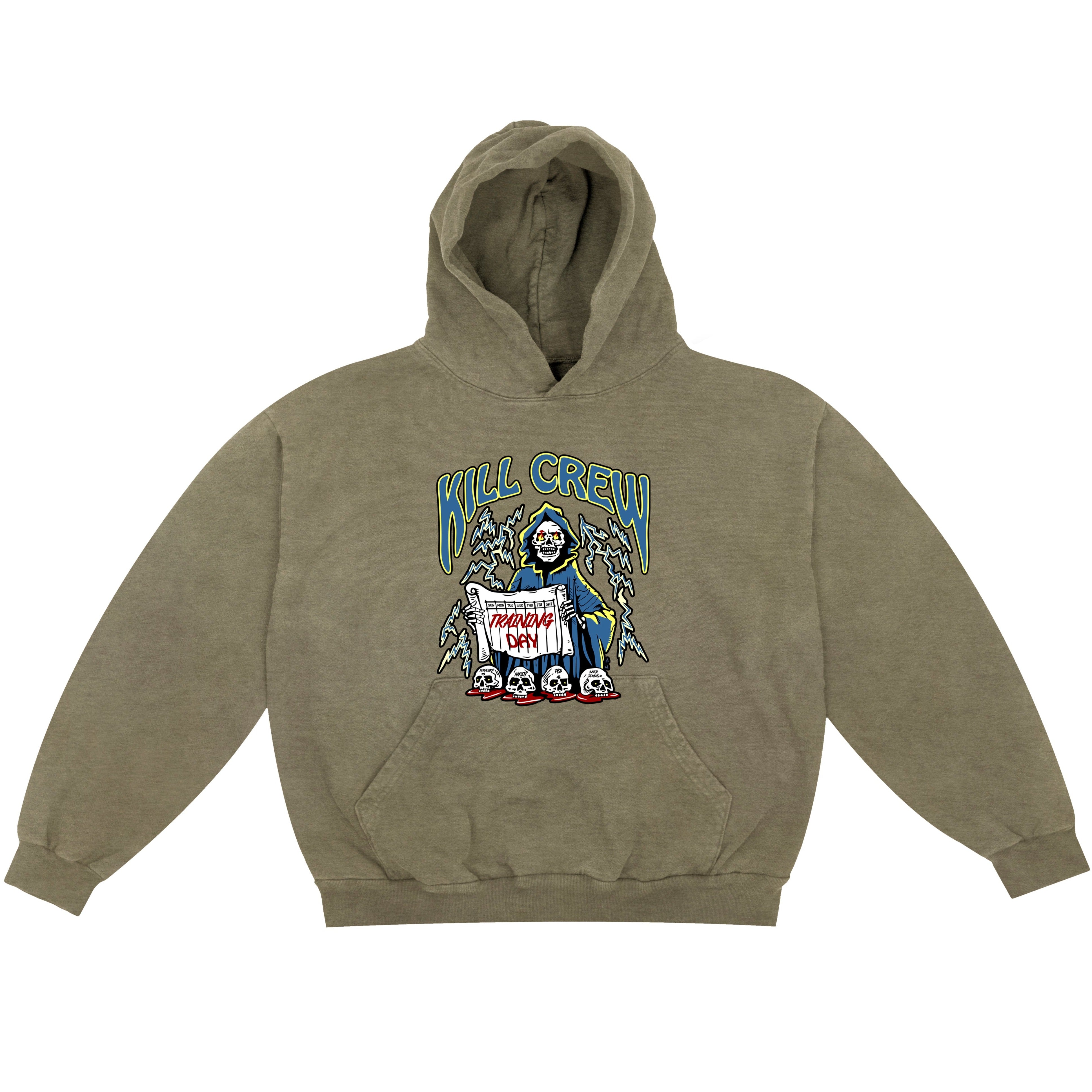 OVERSIZED LUX TRAINING DAY HOODIE - OLIVE