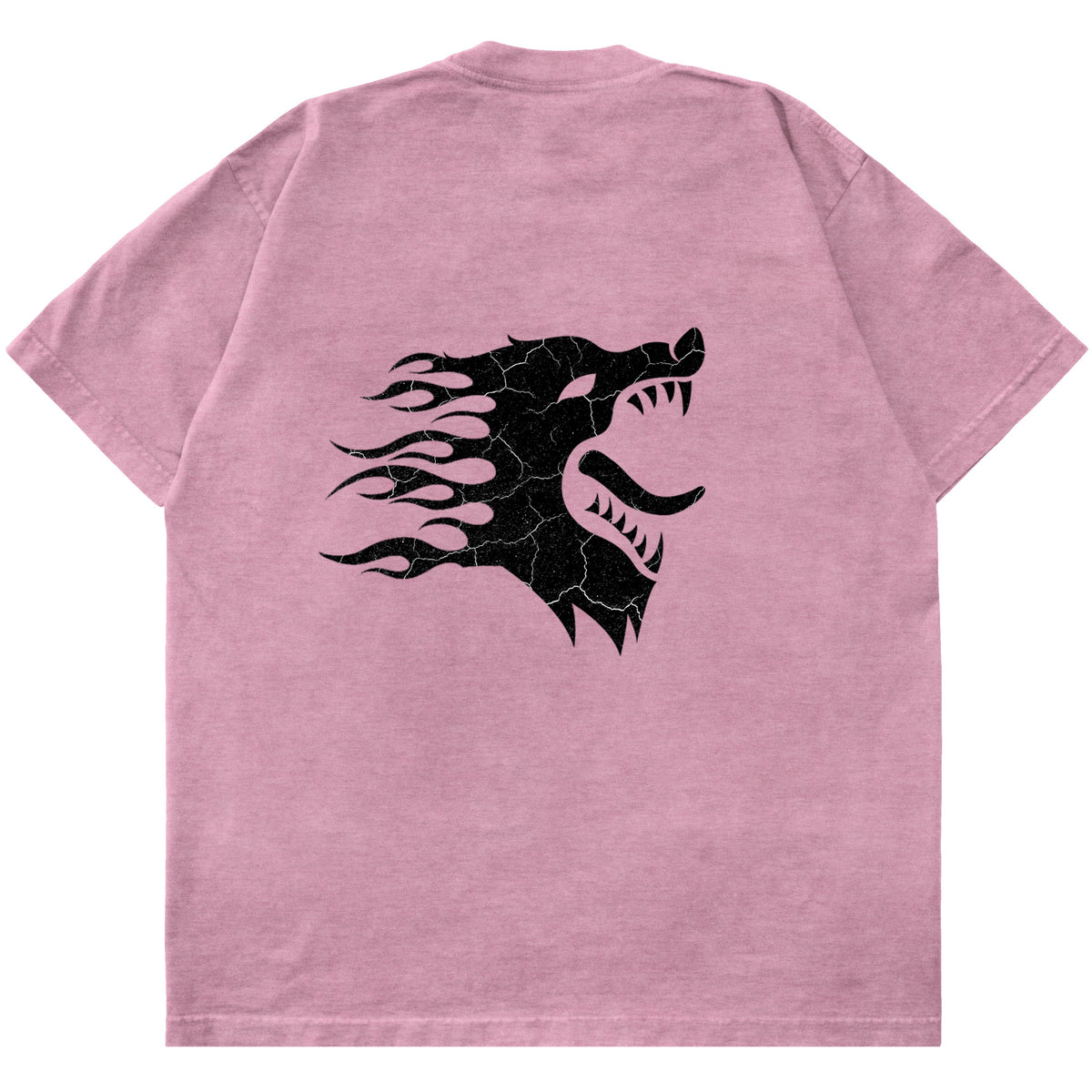 OVERSIZED WAR WOLF T-SHIRT - LIGHT PINK - Kill Crew