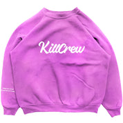 OVERSIZED LUX "SCRIPT" CREW NECK - PINK / WHITE