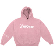 OVERSIZED LUX "SCRIPT" HOODIE - ROSÉ / WHITE