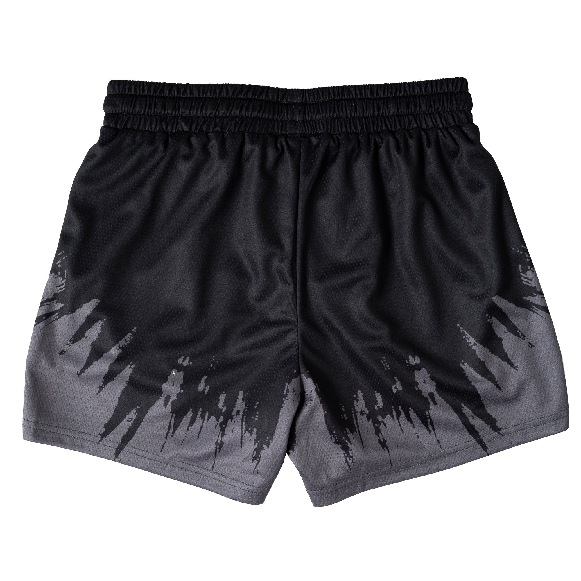 MUAY THAI SHORTS (MID THIGH CUT) SHATTER - BLACK / GREY