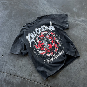 OVERSIZED DEMONS TOUR T-SHIRT - BLACK / RED