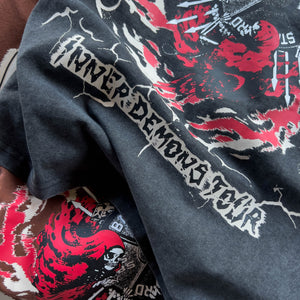 OVERSIZED DEMONS TOUR T-SHIRT - BLACK / RED