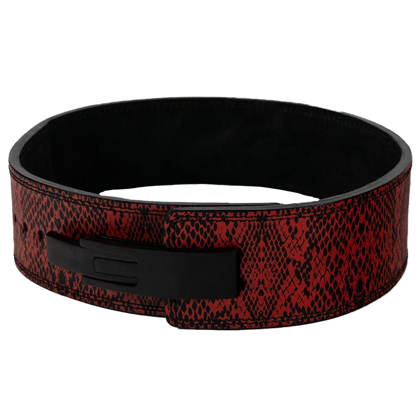 10MM LEVER BELT - SNAKE RED