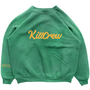 OVERSIZED LUX "SCRIPT" CREW NECK - GREEN / GOLD