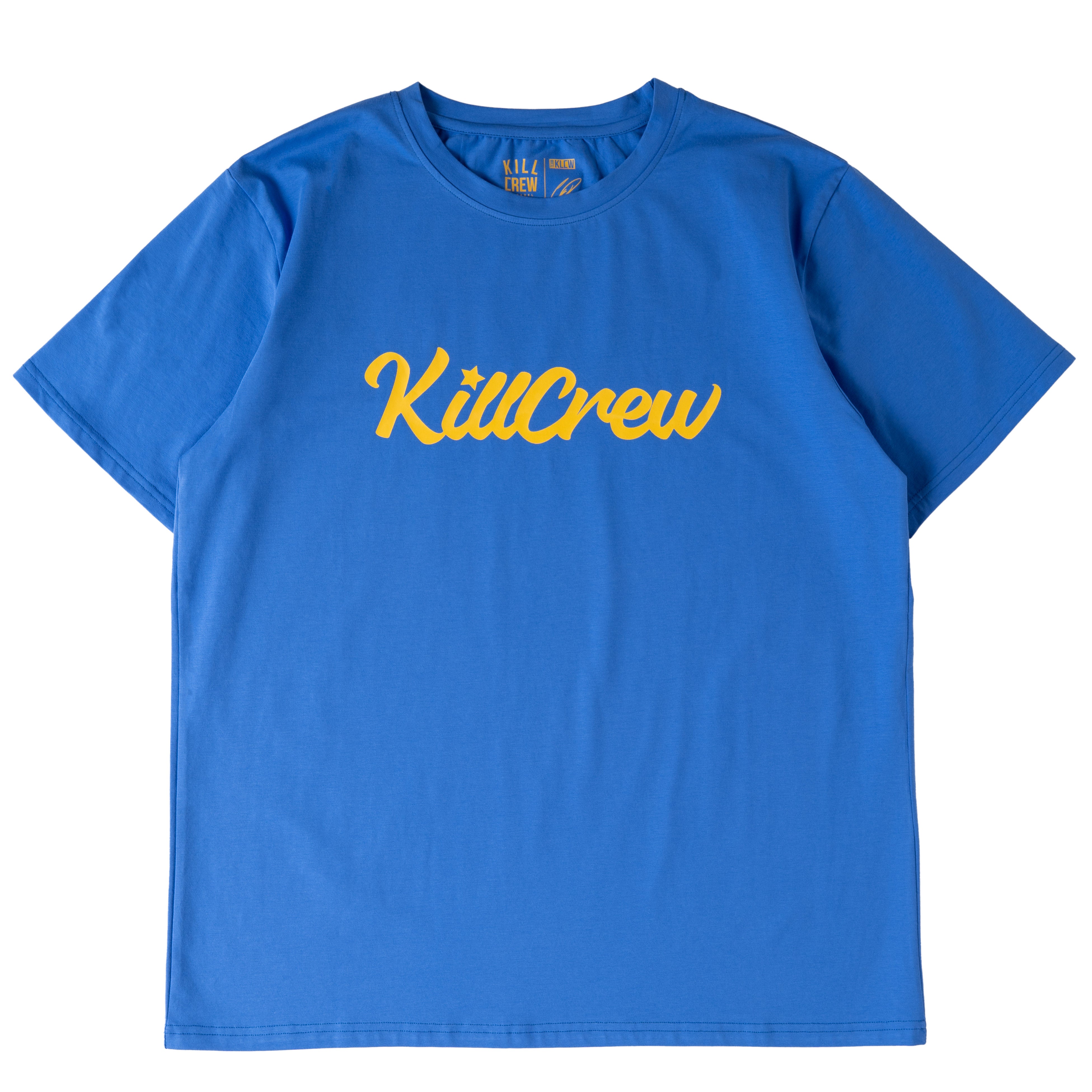 "SCRIPT" T-SHIRT - BLUE / GOLD