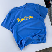 "SCRIPT" T-SHIRT - BLUE / GOLD