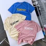 "SCRIPT" T-SHIRT - BLUE / GOLD