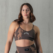 SPLATTER SPORTS BRA - BROWN / TAN