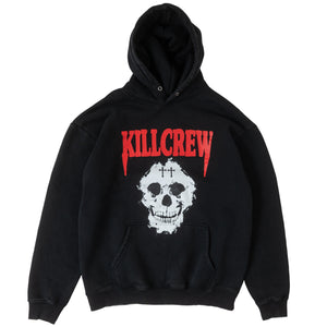 OVERSIZED LUX "KILL CREW SKULL" HOODIE - BLACK / RED