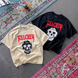 OVERSIZED "KILL CREW SKULL" T-SHIRT - BLACK / RED