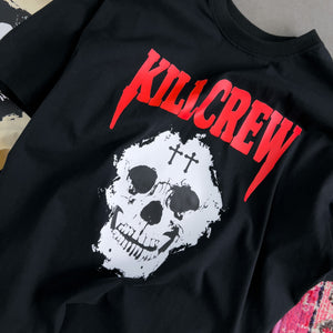 OVERSIZED "KILL CREW SKULL" T-SHIRT - BLACK / RED