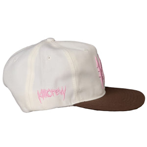 BARBWIRE 5 PANEL SNAPBACK - CREAM / BROWN