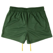 MUAY THAI FLAME SHORTS (MID THIGH CUT) - GREEN / YELLOW