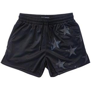 MUAY THAI SHORTS (MID THIGH CUT) STAR BOY - BLACKOUT