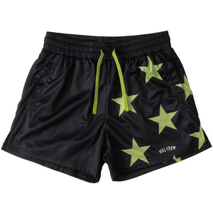 MUAY THAI SHORTS (MID THIGH CUT) STAR BOY - BLACK / GREEN