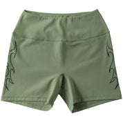 TRIBAL BIKER SHORTS - GREEN / BLACK