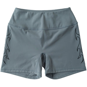 TRIBAL BIKER SHORTS - GREY / BLACK