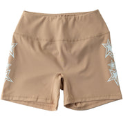 STAR BOY BIKER SHORTS - SAND / WHITE