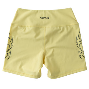 TRIBAL BIKER SHORTS - YELLOW / BLACK