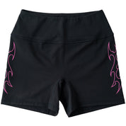 TRIBAL BIKER SHORTS - BLACK / PINK