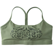 CLASSIC SPORTS BRA TRIBAL - GREEN / BLACK