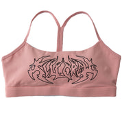 CLASSIC SPORTS BRA TRIBAL - PEACH / BLACK