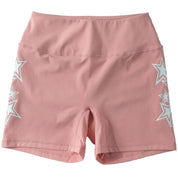 STAR BOY BIKER SHORTS - PEACH / WHITE