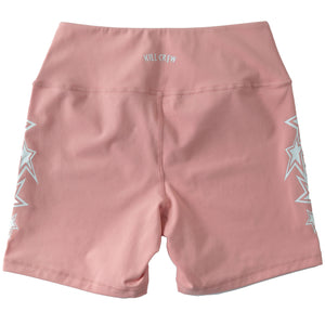 STAR BOY BIKER SHORTS - PEACH / WHITE