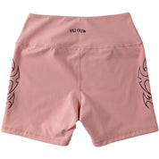 TRIBAL BIKER SHORTS - PEACH / BLACK