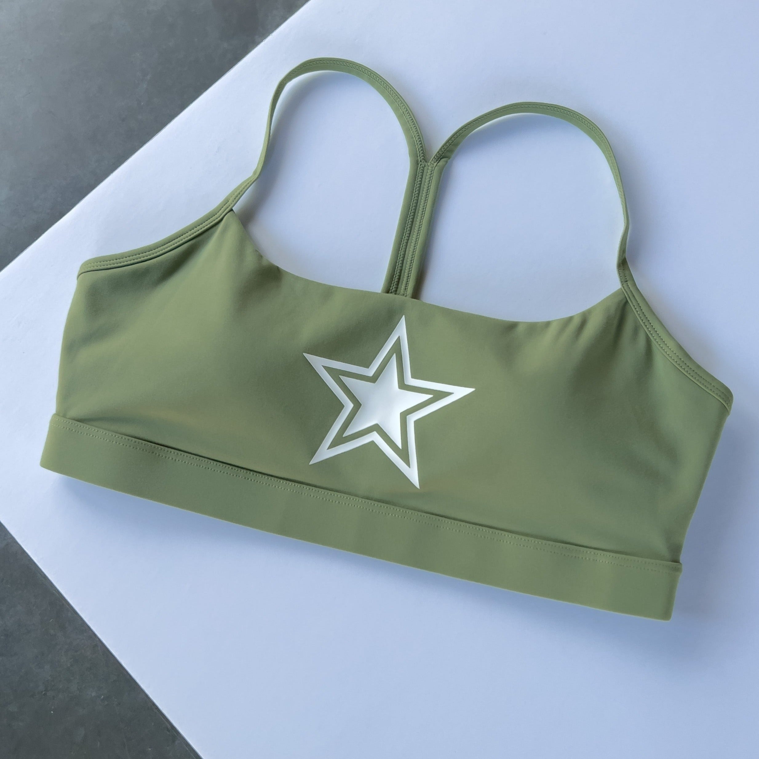 CLASSIC SPORTS BRA STAR BOY - GREEN / WHITE