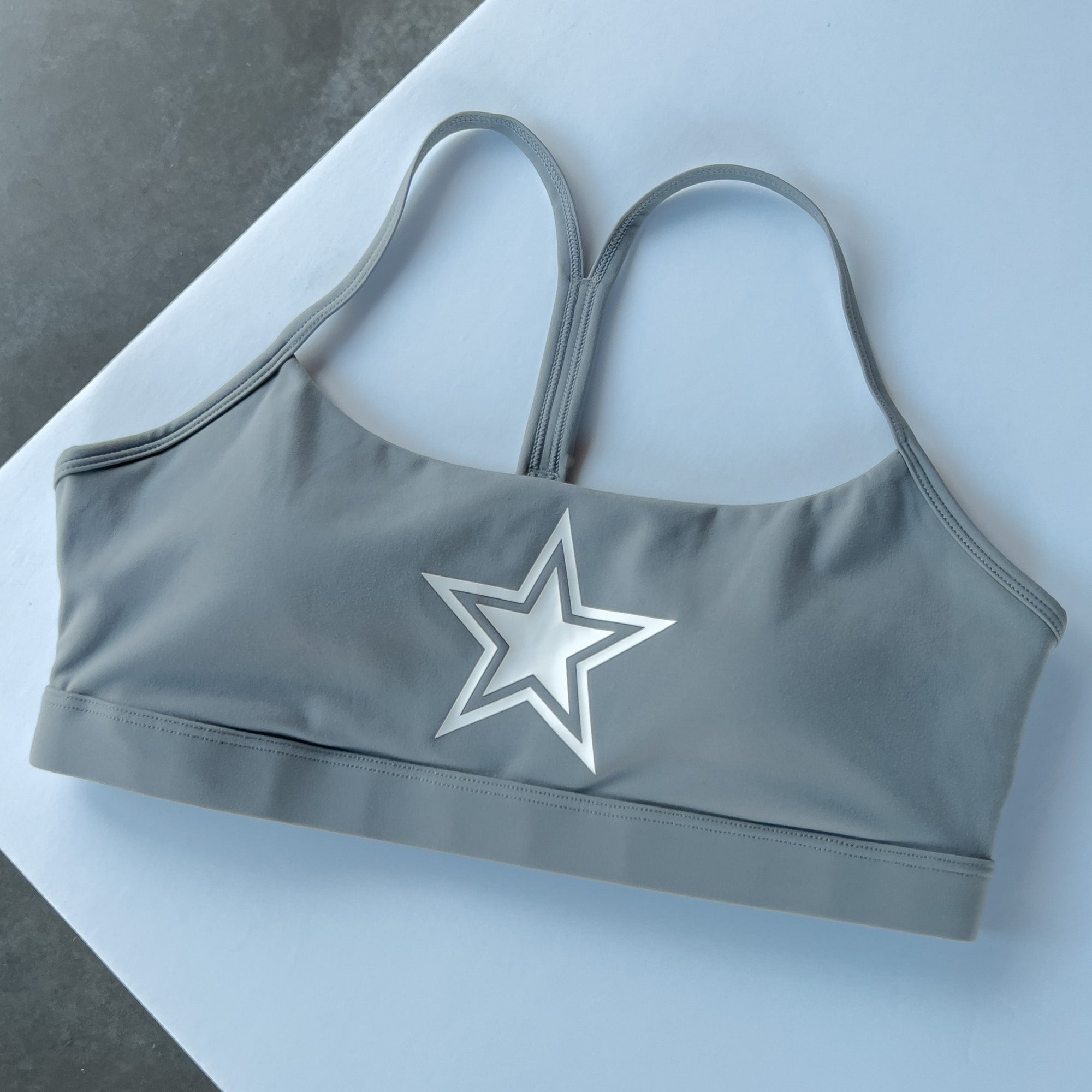 CLASSIC SPORTS BRA STAR BOY - GREY / WHITE