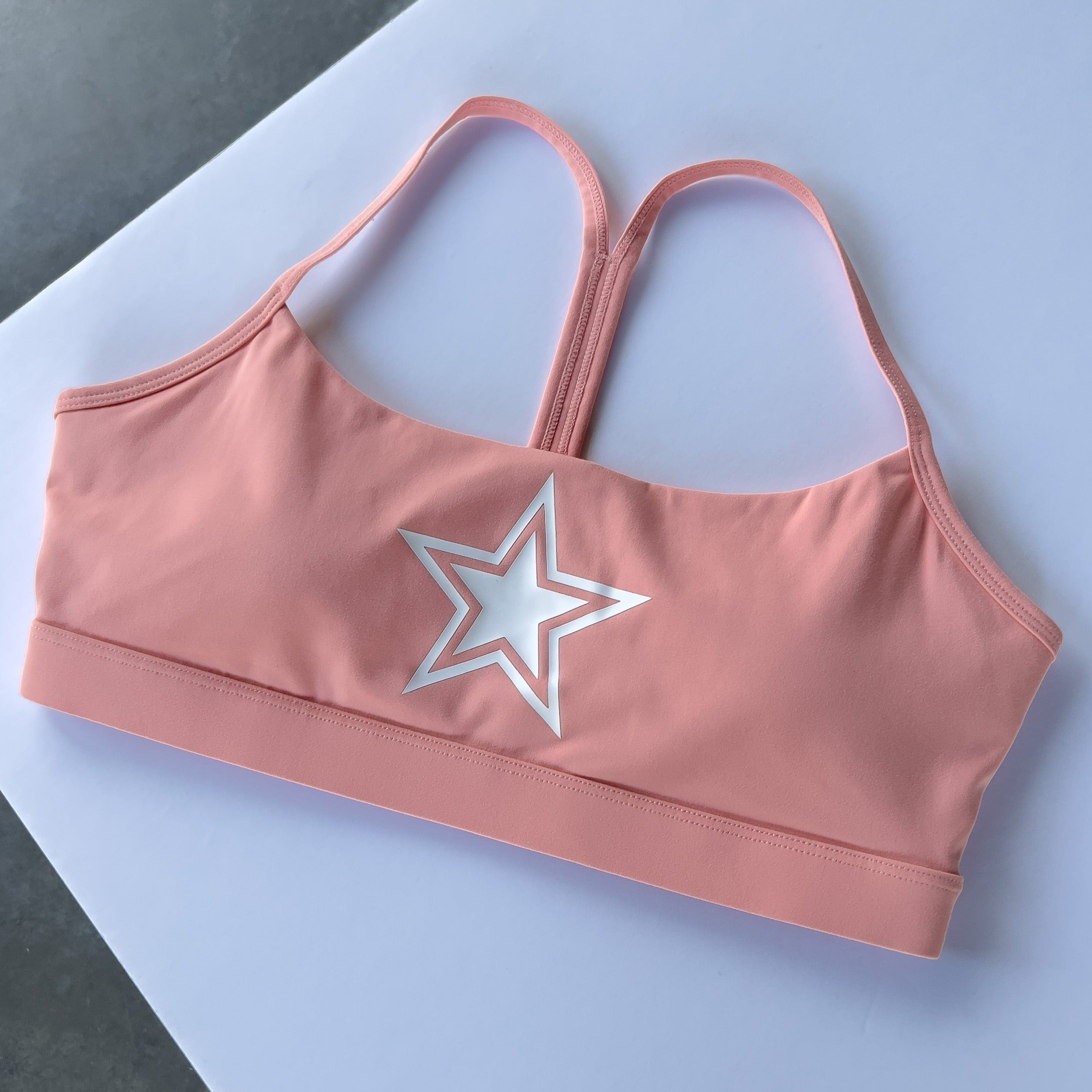 CLASSIC SPORTS BRA STAR BOY - PEACH / WHITE