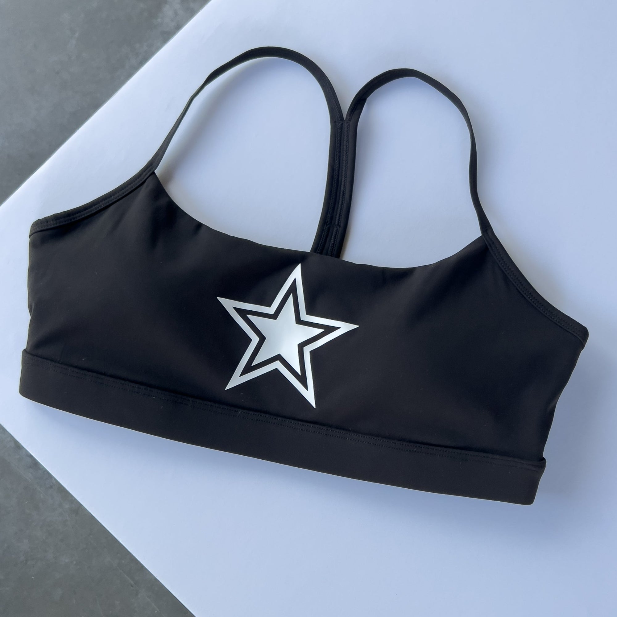 CLASSIC SPORTS BRA STAR BOY - BLACK / WHITE