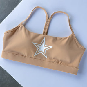 CLASSIC SPORTS BRA STAR BOY - SAND / WHITE