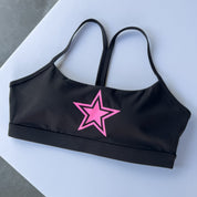 CLASSIC SPORTS BRA STAR BOY - BLACK / PINK