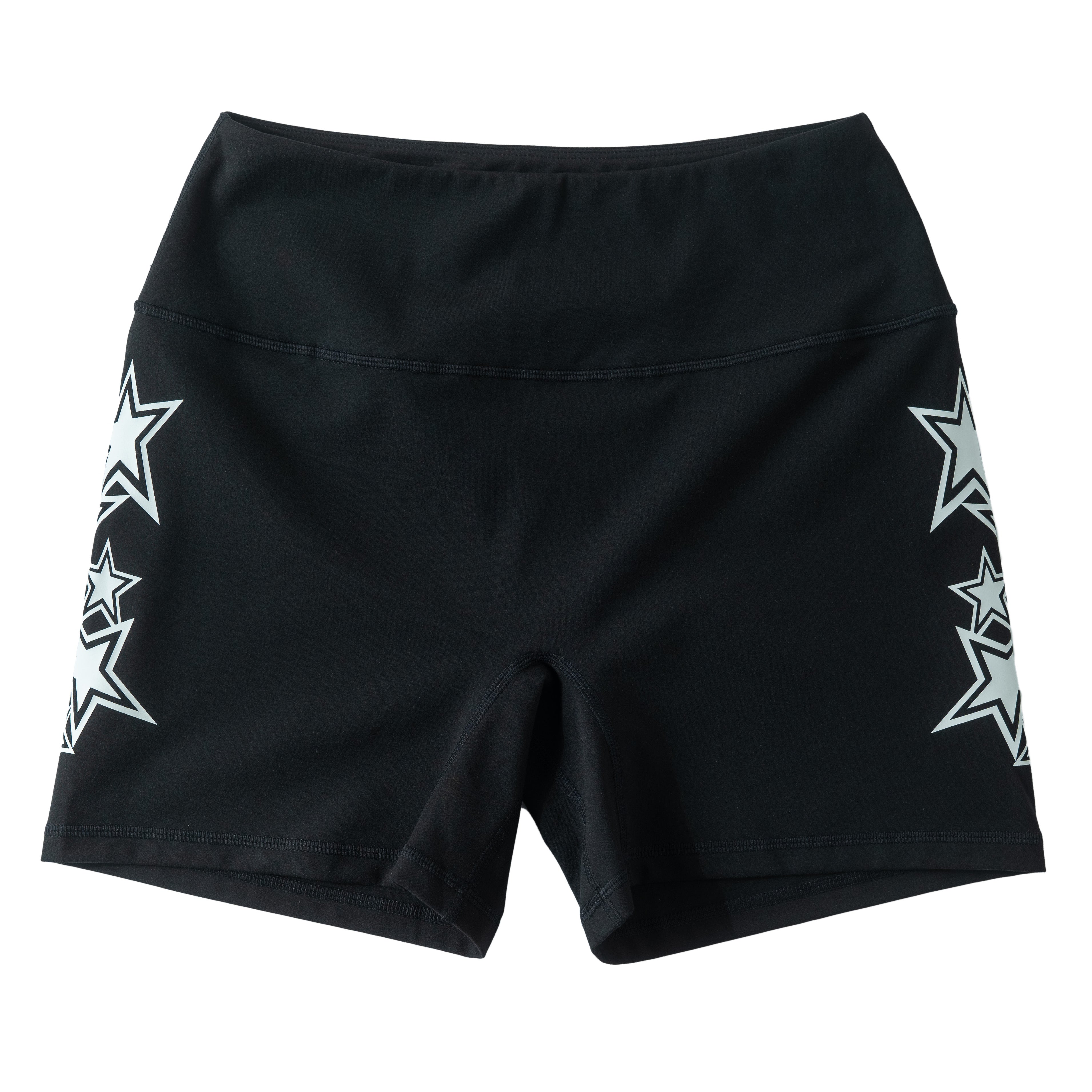 STAR BOY BIKER SHORTS - BLACK / WHITE