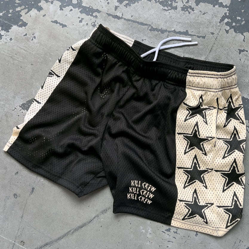 VENTED MESH SHORTS ALL STAR - BLACK / CREAM